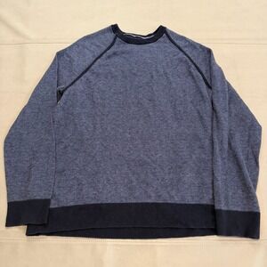 Banana Republic Men Navy Crew Pima Cotton Cashmere Sweater XLT Tall Quiet-5212